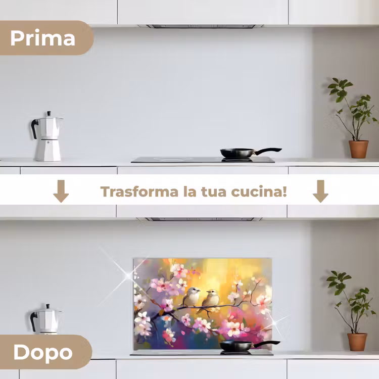 Paraschizzi cucina - Uccelli - Fiori - Rosa — 7
