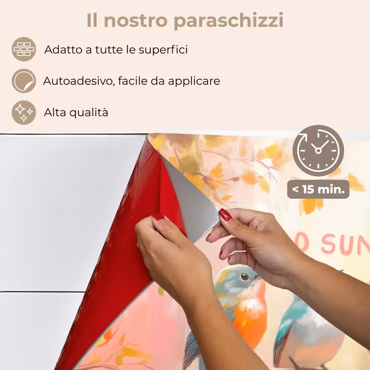 Paraschizzi cucina - Uccelli - Ramo - Citazione - Rosa — 4