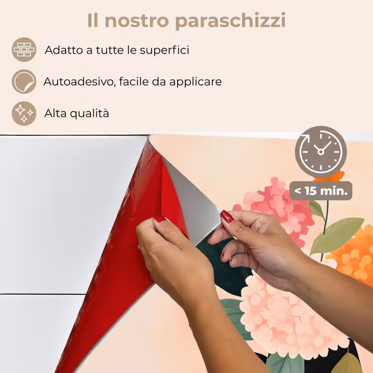 Paraschizzi cucina - Vaso - Fiori - Farfalla - Rosso — 4