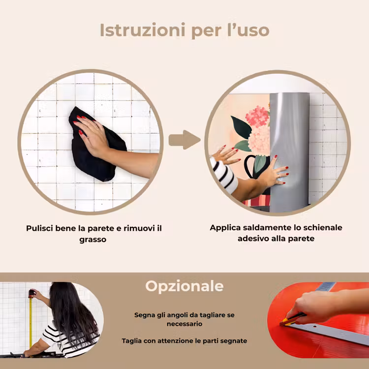 Paraschizzi cucina - Vaso - Fiori - Farfalla - Rosso — 6