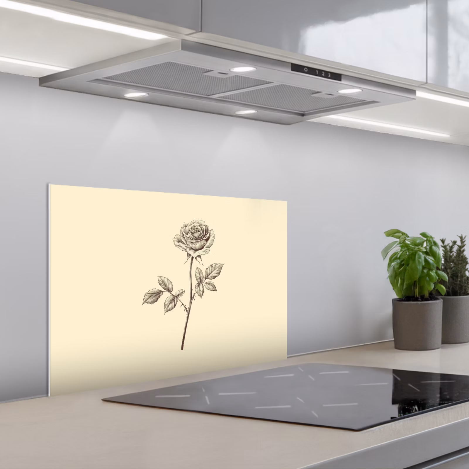 Paraschizzi cucina - Illustrazione - Nero - Rosa — 1