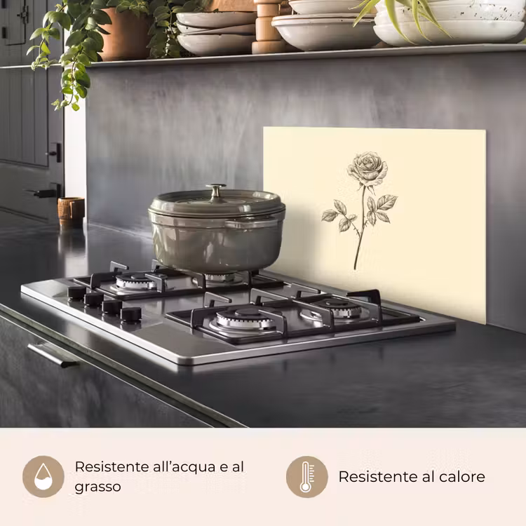 Paraschizzi cucina - Illustrazione - Nero - Rosa — 2
