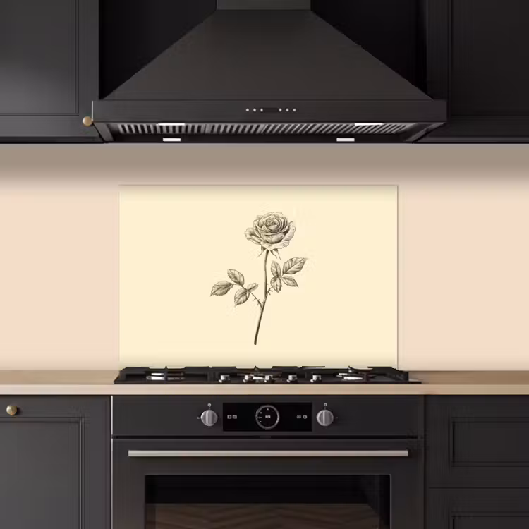 Paraschizzi cucina - Illustrazione - Nero - Rosa — 5