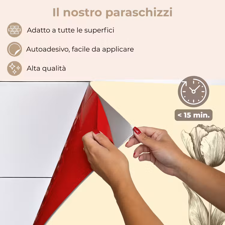 Paraschizzi cucina - Illustrazione - Tulipano - Nero — 4