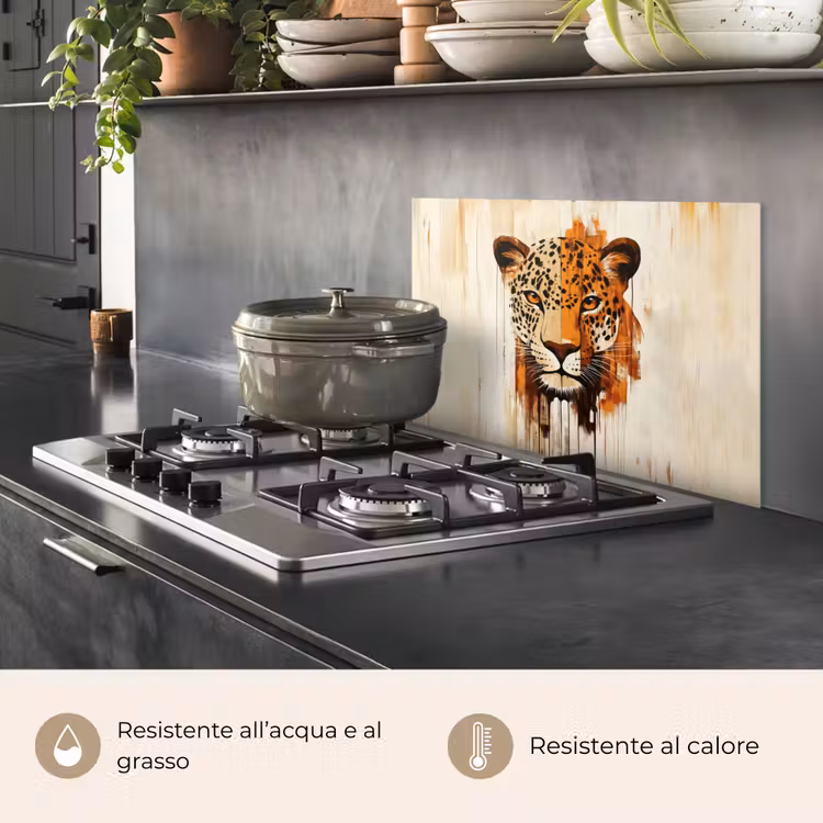 Paraschizzi cucina - Leopardo - Simmetrico - Strisce — 2