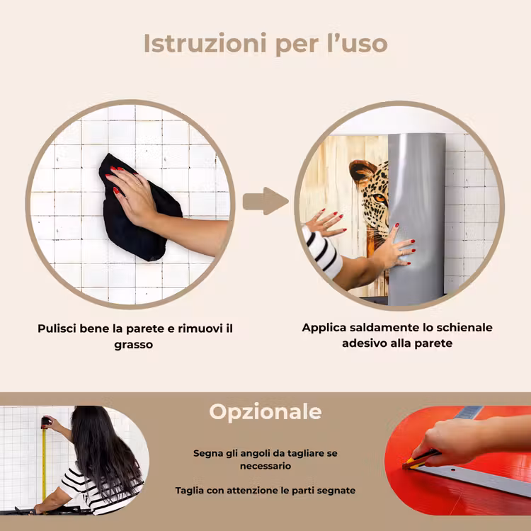 Paraschizzi cucina - Leopardo - Simmetrico - Strisce — 6