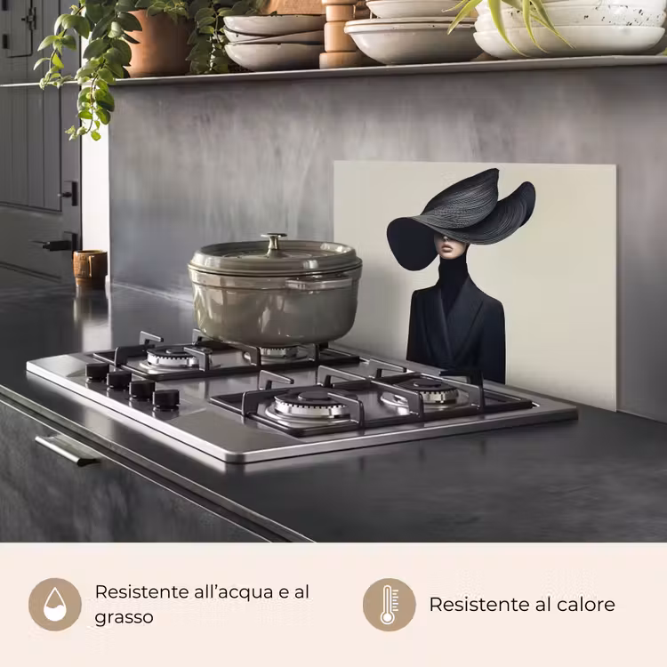 Paraschizzi cucina - Nero - Donna - Cappello — 2