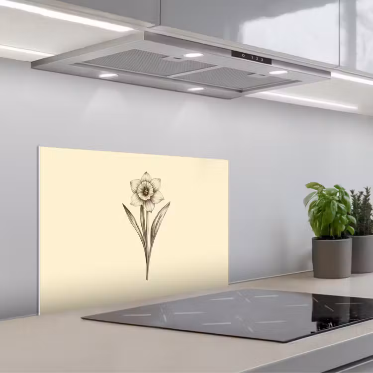 Paraschizzi cucina - Nero - Narciso - Illustrazione — 1