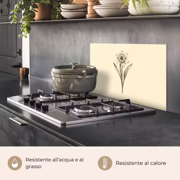 Paraschizzi cucina - Nero - Narciso - Illustrazione — 2