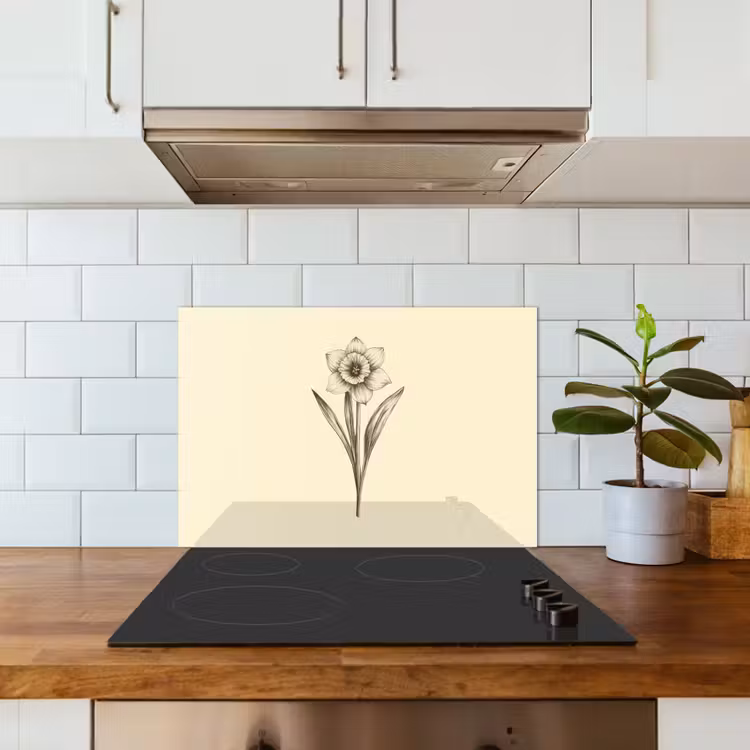 Paraschizzi cucina - Nero - Narciso - Illustrazione — 3