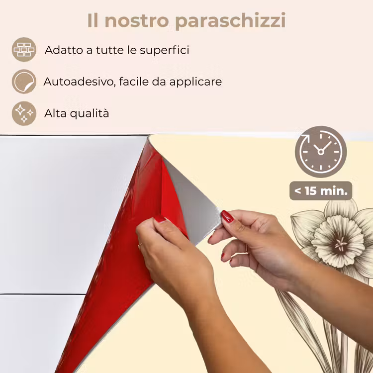 Paraschizzi cucina - Nero - Narciso - Illustrazione — 4