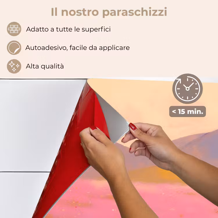 Paraschizzi cucina - Prato fiorito - Colline - Silhouette - Rosa — 4