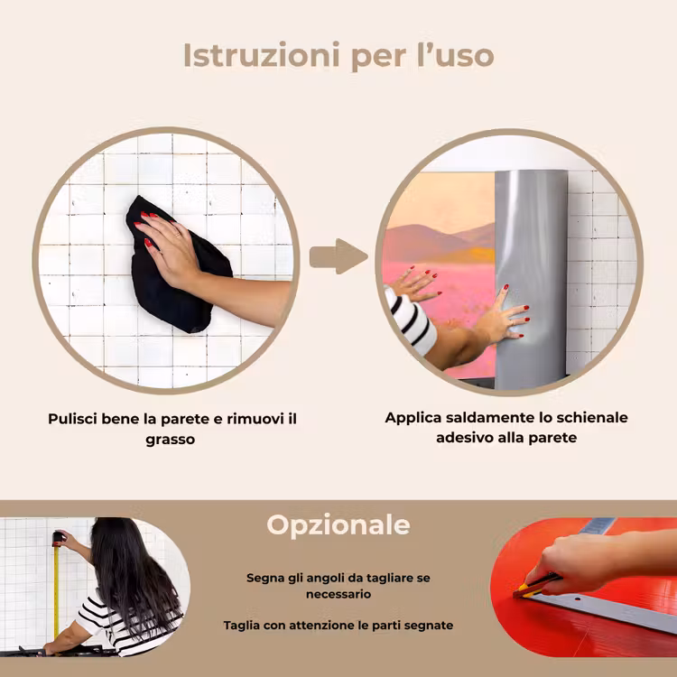 Paraschizzi cucina - Prato fiorito - Colline - Silhouette - Rosa — 6