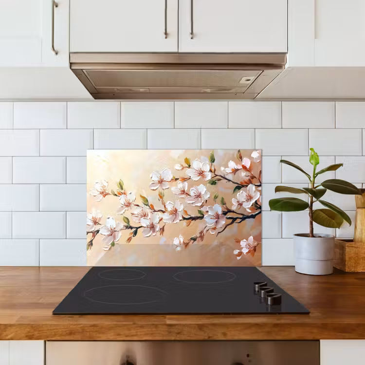 Paraschizzi cucina - Rami di fiori - Pittoresco - Rosa — 3