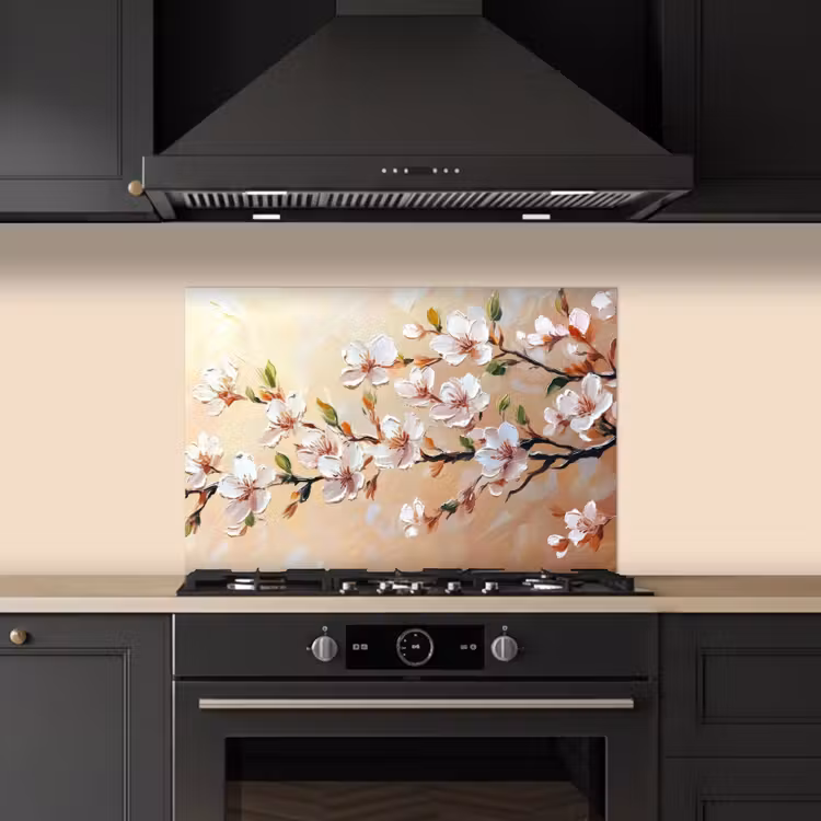 Paraschizzi cucina - Rami di fiori - Pittoresco - Rosa — 5