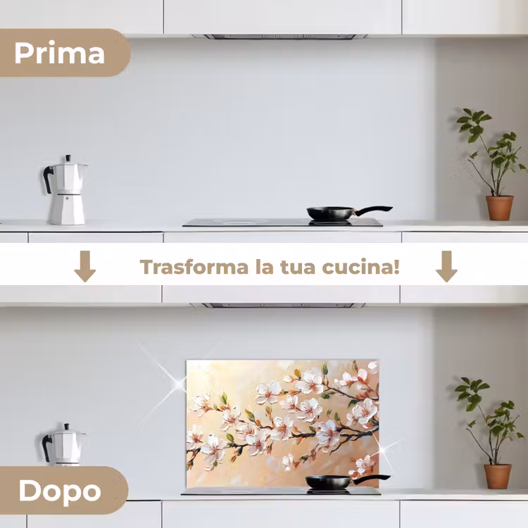 Paraschizzi cucina - Rami di fiori - Pittoresco - Rosa — 7