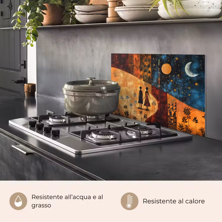 Paraschizzi cucina - Sagome - Astratto - Sole - Luna — 2