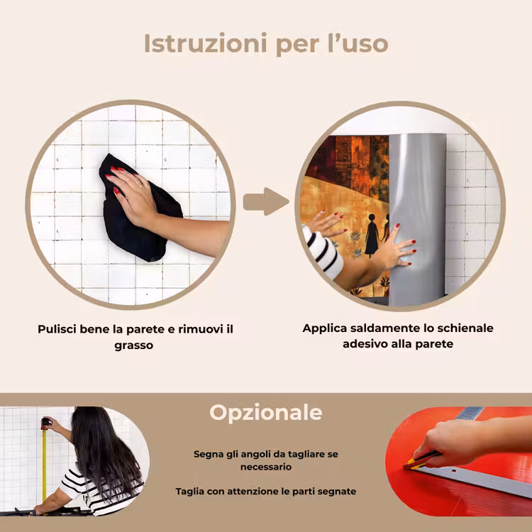 Paraschizzi cucina - Sagome - Astratto - Sole - Luna — 6