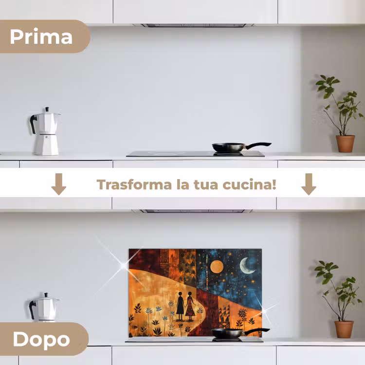 Paraschizzi cucina - Sagome - Astratto - Sole - Luna — 7