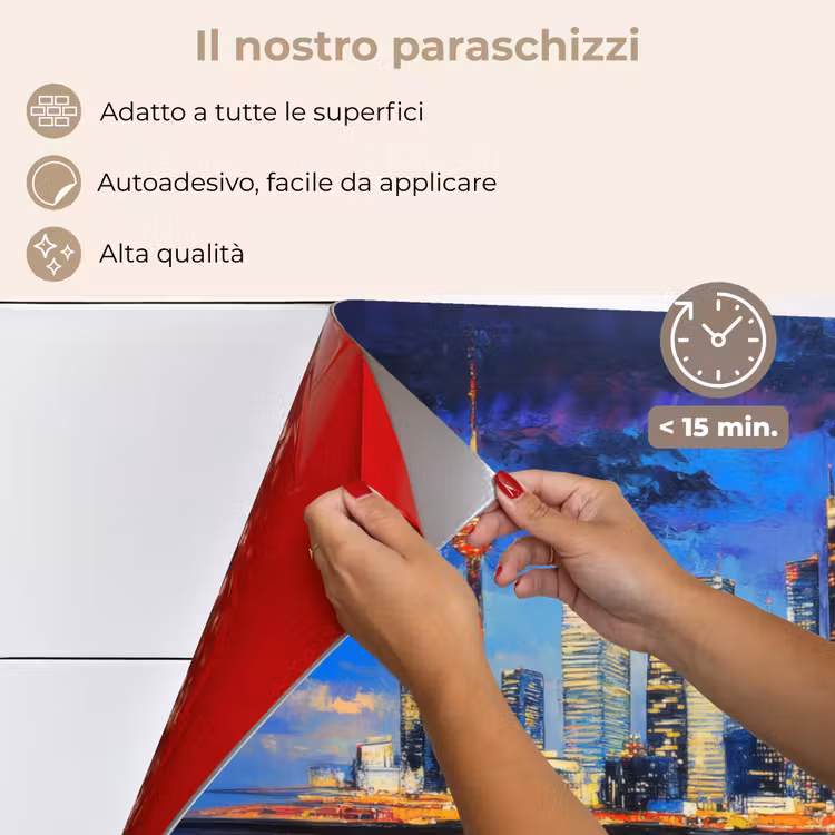 Paraschizzi cucina - Skyline Toronto - Moderno - Luce della città - Blu — 4