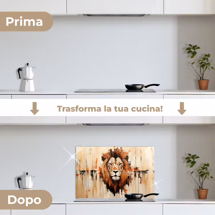 Paraschizzi cucina - Testa di leone - Linee - Crema — 7