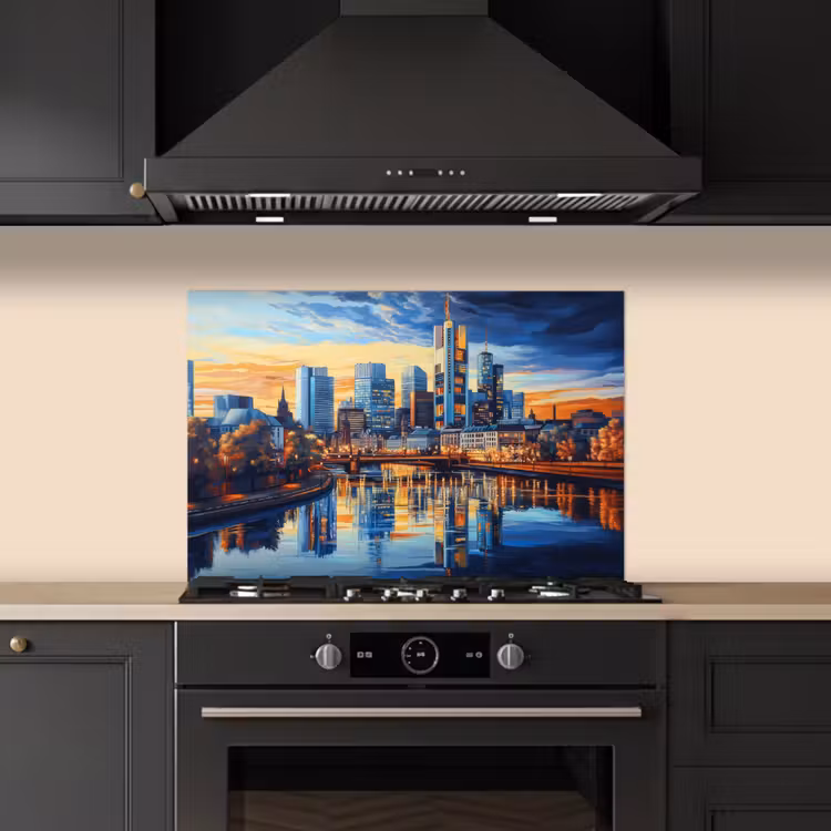 Paraschizzi cucina - Tramonto Francoforte - Città - Skyline - Acqua — 5