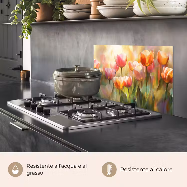 Paraschizzi cucina - Tulipani - Fiabesco - Colorato — 2