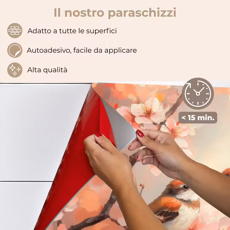 Paraschizzi cucina - Uccelli - Romantico - Ramo di fiori — 4