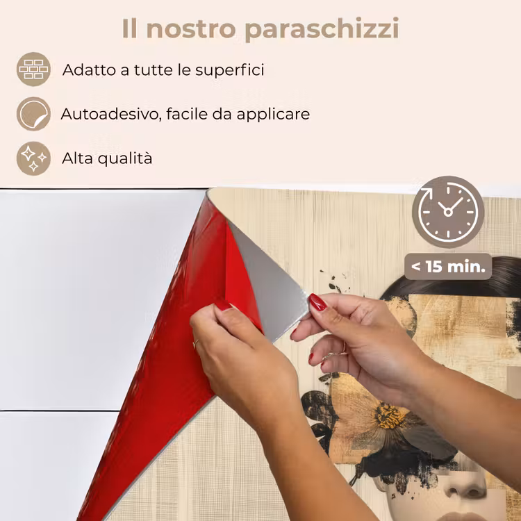 Paraschizzi cucina - Viso - Fiori - Nero - Donna — 4