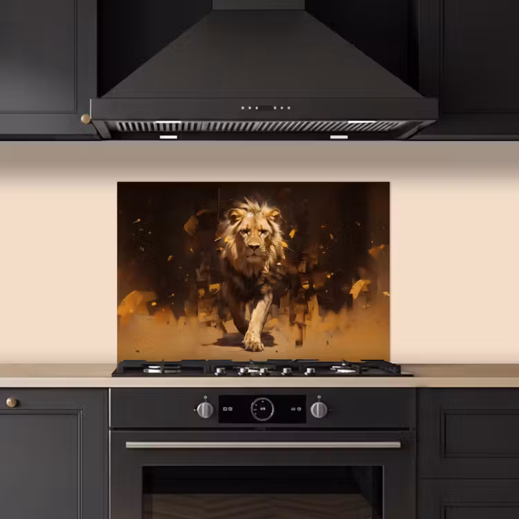 Paraschizzi cucina - Leone - Dipinto - Astratto - Oro — 5