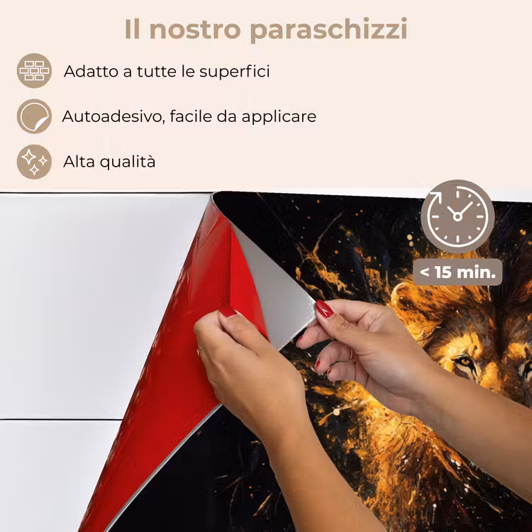 Paraschizzi cucina - Leone - Nero - Arancione - Vernice — 4