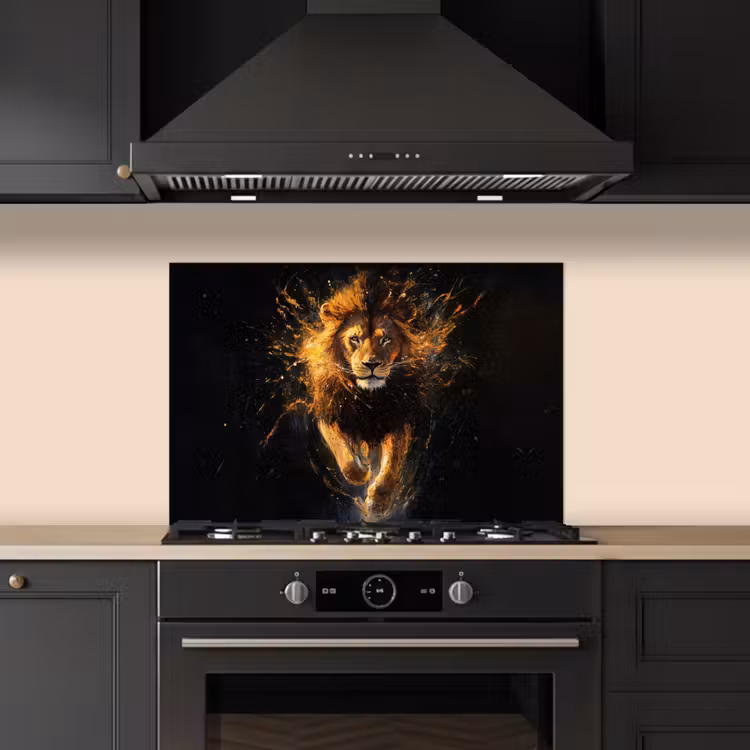 Paraschizzi cucina - Leone - Nero - Arancione - Vernice — 5