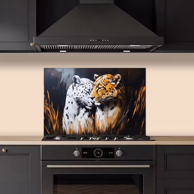 Paraschizzi cucina - Leopardo - Arancione - Bianco - Erba — 5
