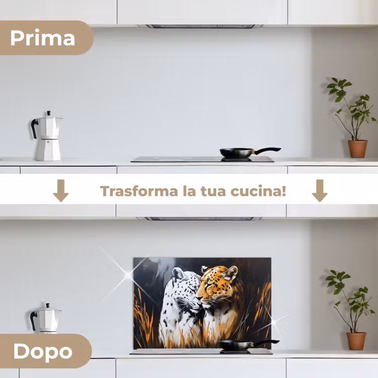 Paraschizzi cucina - Leopardo - Arancione - Bianco - Erba — 7