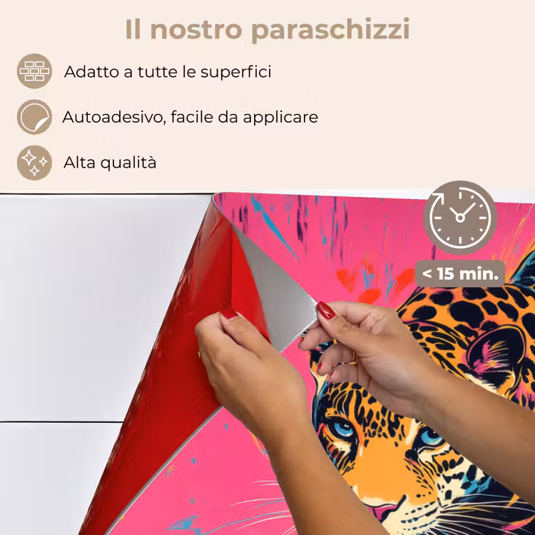 Paraschizzi cucina - Leopardo - Rosa - Arancione - Blu - Vernice — 4