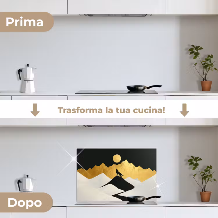 Paraschizzi cucina - Lupo - Montagna - Luna - Nero — 7