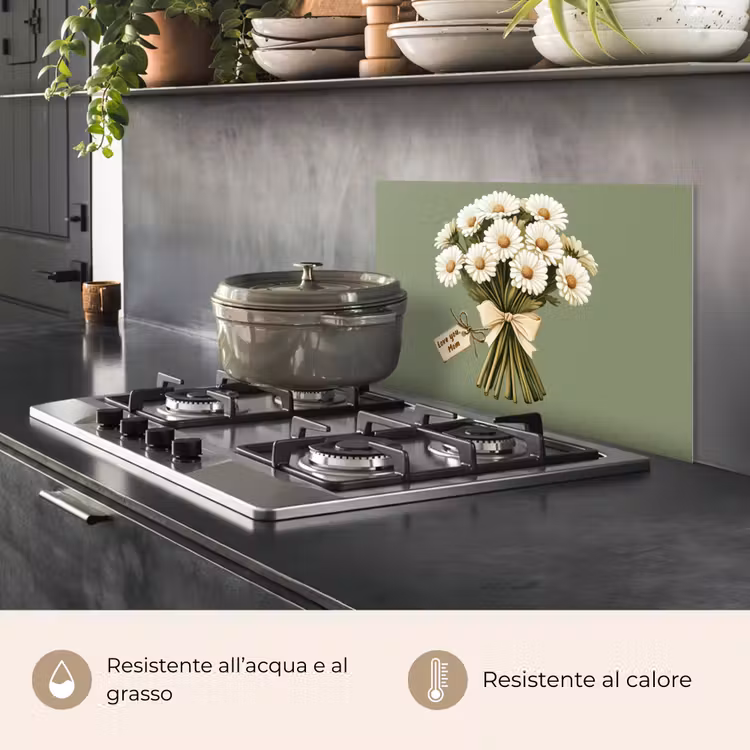 Paraschizzi cucina - Nastro - Bouquet - Verde - Citazione — 2