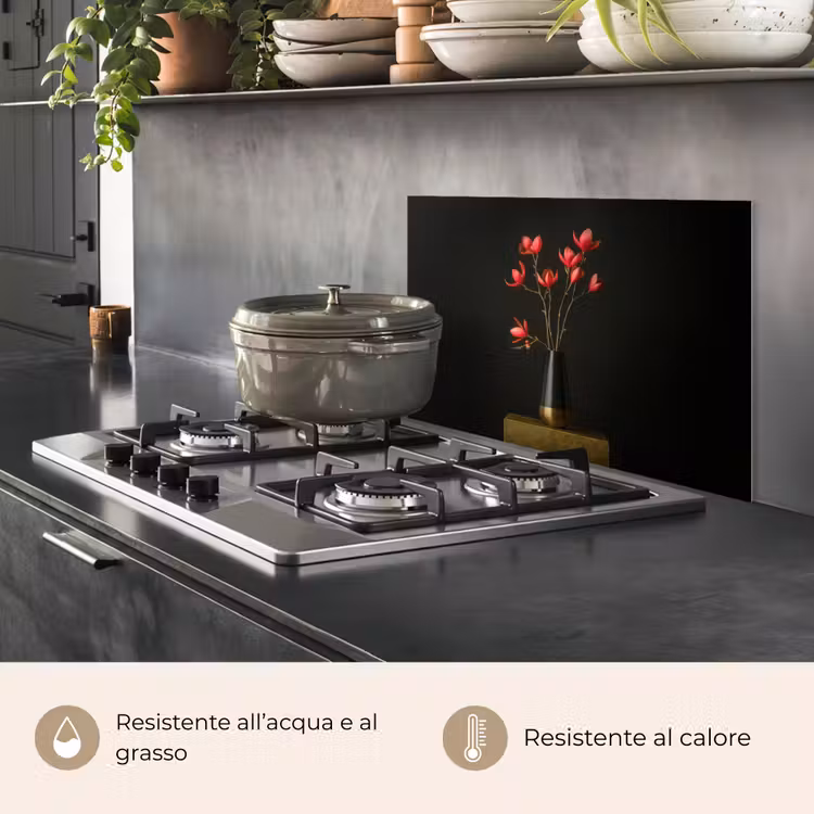 Paraschizzi cucina - Rosso - Fiori - Vaso — 2