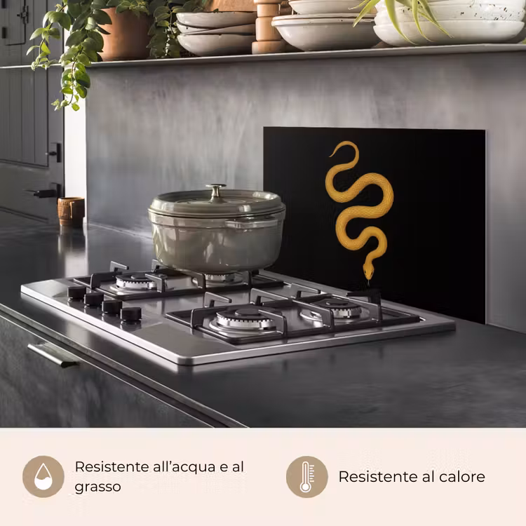 Paraschizzi cucina - Serpente - Minimalista - Oro — 2