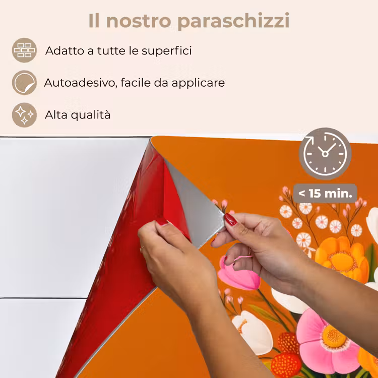 Paraschizzi cucina - Vaso - Fiori - Arancione — 4