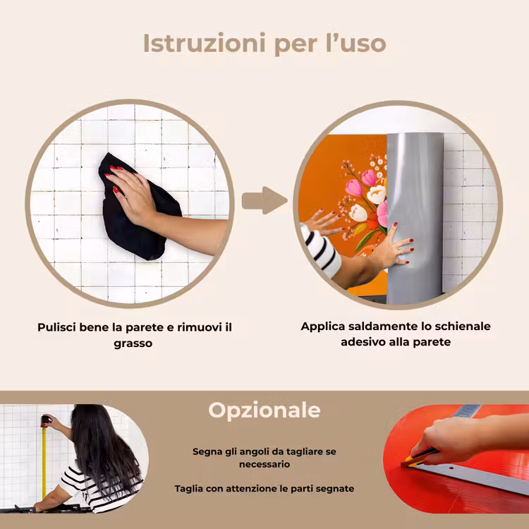 Paraschizzi cucina - Vaso - Fiori - Arancione — 6