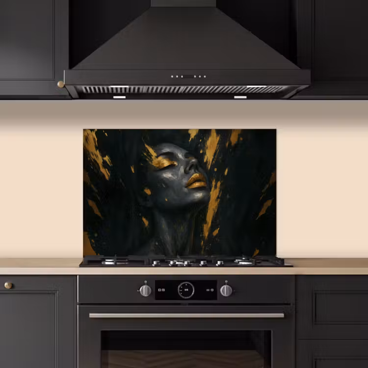 Paraschizzi cucina - Volto - Donna - Schizzi di vernice - Astratto — 5
