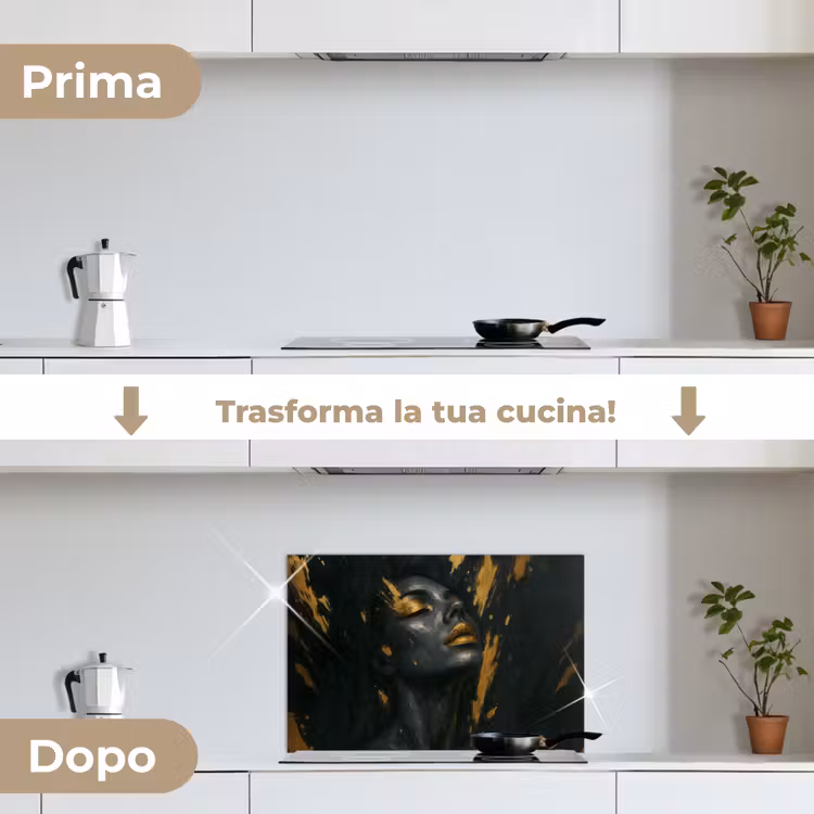 Paraschizzi cucina - Volto - Donna - Schizzi di vernice - Astratto — 7