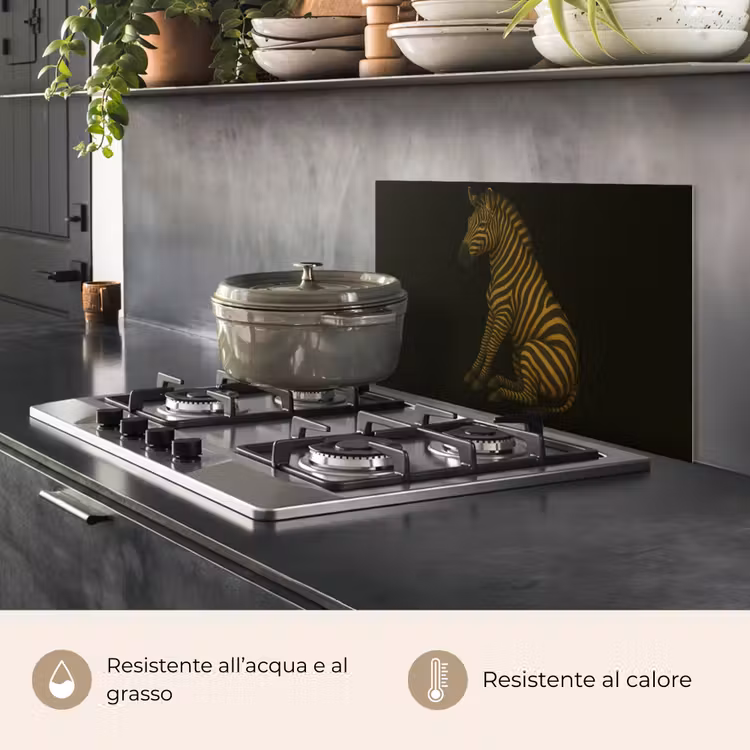Paraschizzi cucina - Zebra - Strisce - Oro — 2