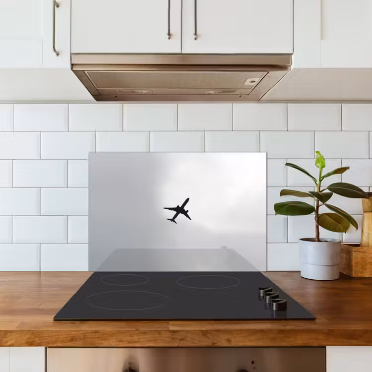 Paraschizzi cucina - Minimalista - Silhouette - Nero - Aereo — 3