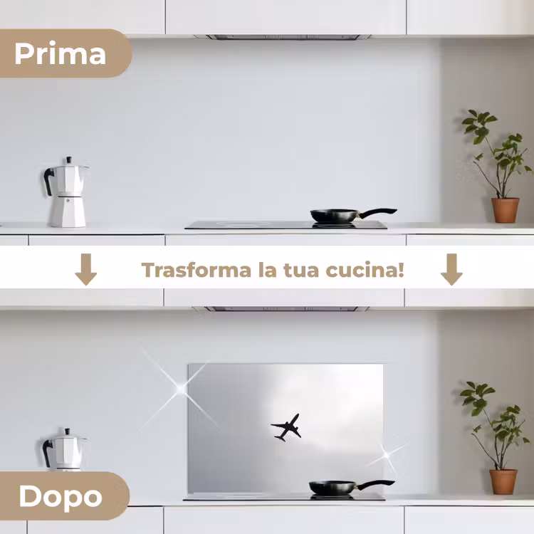 Paraschizzi cucina - Minimalista - Silhouette - Nero - Aereo — 7
