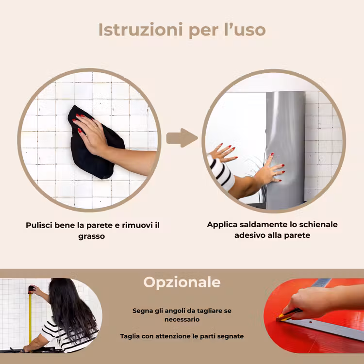 Paraschizzi cucina - Minimalista - Steli - Bianco — 6