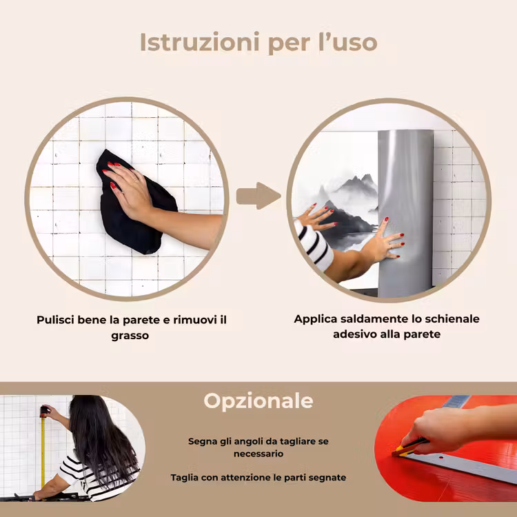 Paraschizzi cucina - Montagne - Nebbia - Acqua - Bianco — 6