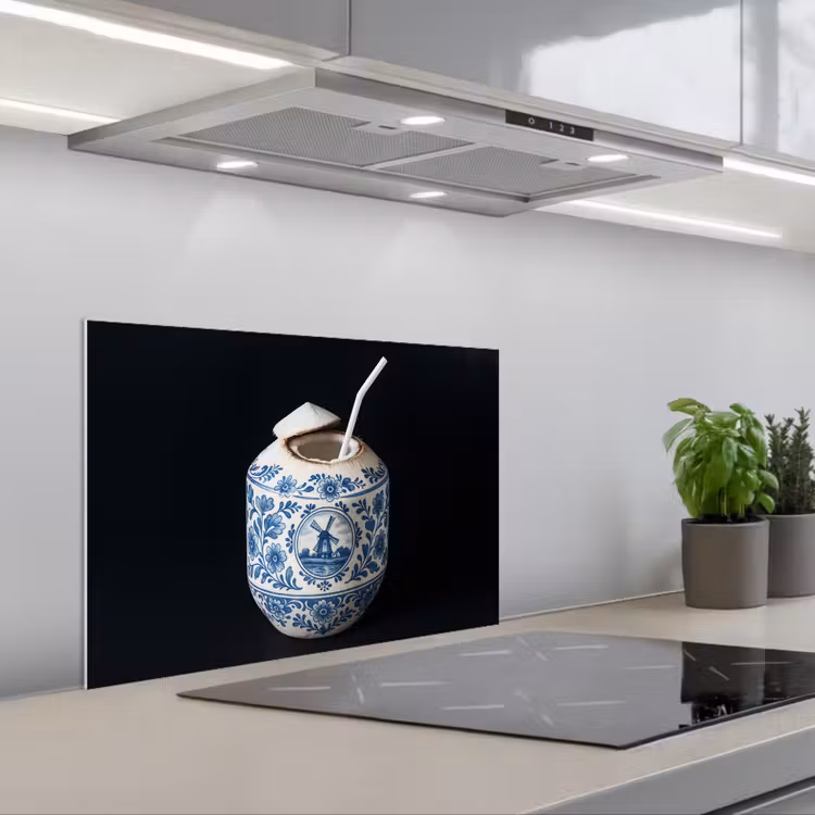 Paraschizzi cucina - Noce di cocco - Cibo - Blu Delft - Bevanda — 1