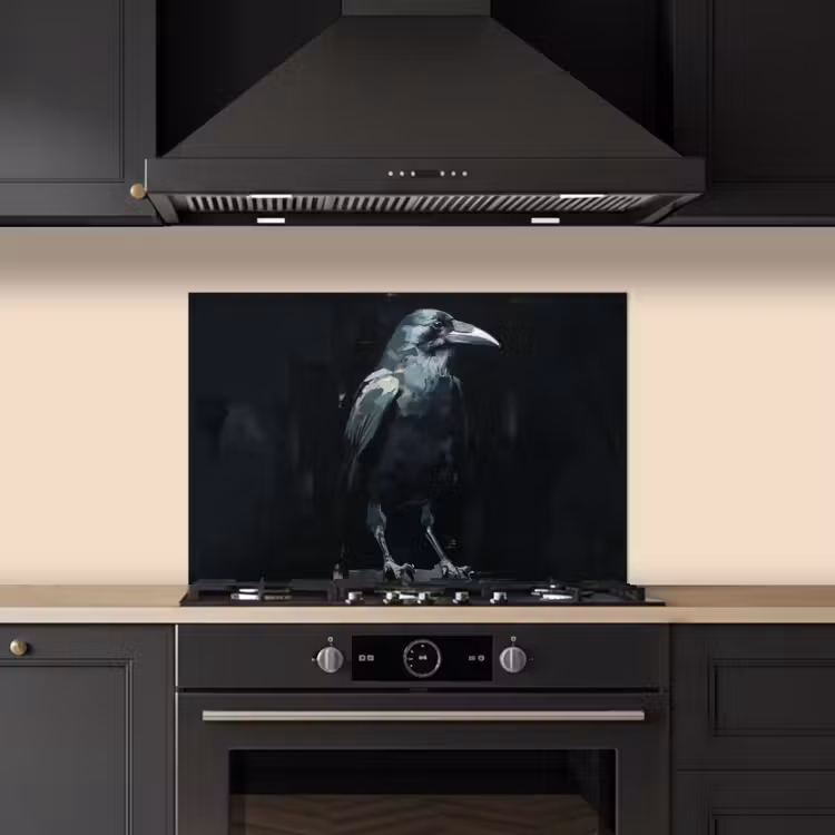 Paraschizzi cucina - Raven - Uccelli - Nero — 5